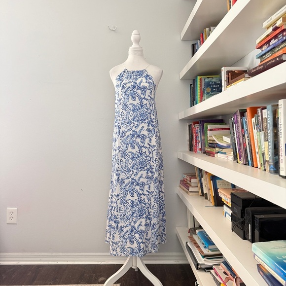 caroline constas blue and white dress Caroline Constas White and Blue Laurel Dress Sizes S and M – JDEX Styles main image 0